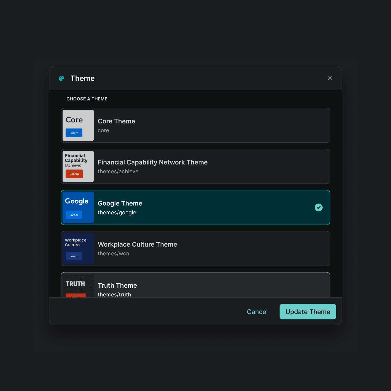 Theme picker